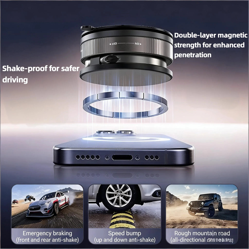 Soporte Magnético para Móvil en Coche — 360° Giratorio con Ventosa