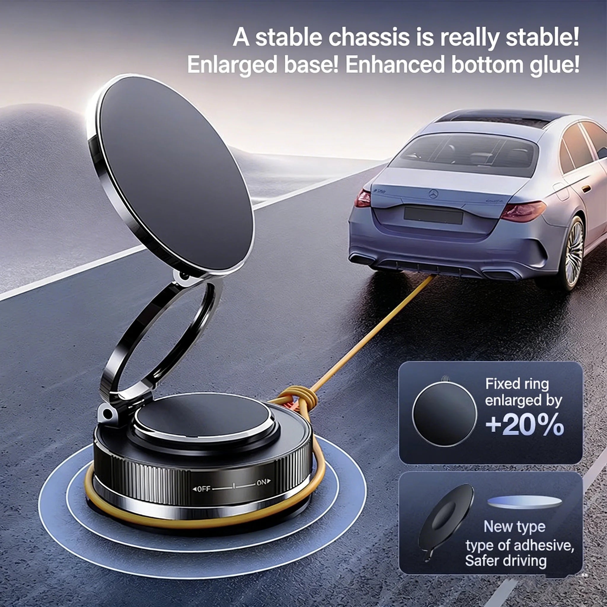 Soporte Magnético para Móvil en Coche — 360° Giratorio con Ventosa